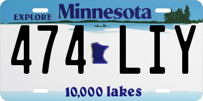 MN license plate 474LIY