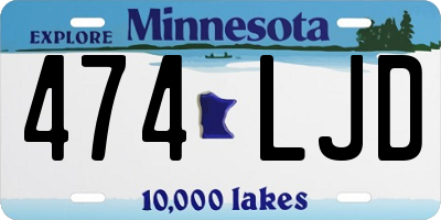 MN license plate 474LJD