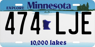 MN license plate 474LJE