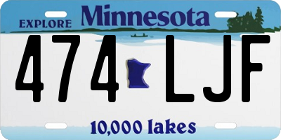MN license plate 474LJF