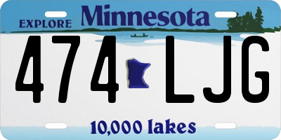 MN license plate 474LJG