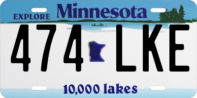 MN license plate 474LKE