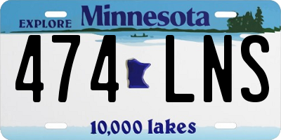 MN license plate 474LNS