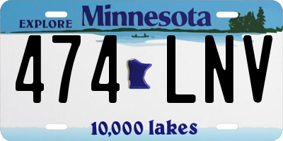 MN license plate 474LNV