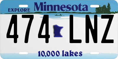 MN license plate 474LNZ