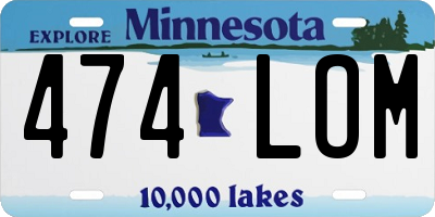 MN license plate 474LOM