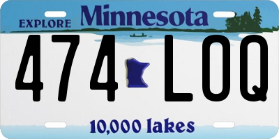 MN license plate 474LOQ