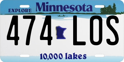 MN license plate 474LOS