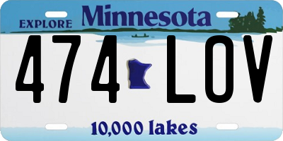 MN license plate 474LOV