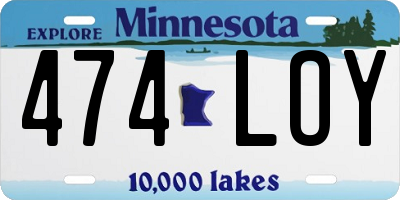 MN license plate 474LOY