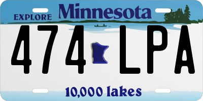MN license plate 474LPA