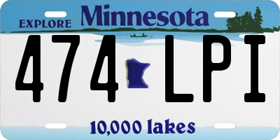 MN license plate 474LPI
