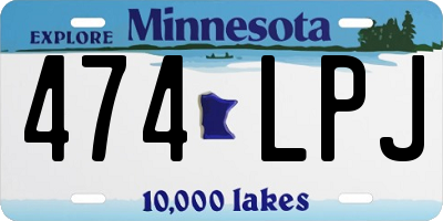 MN license plate 474LPJ