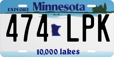 MN license plate 474LPK
