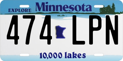 MN license plate 474LPN