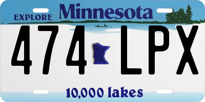 MN license plate 474LPX