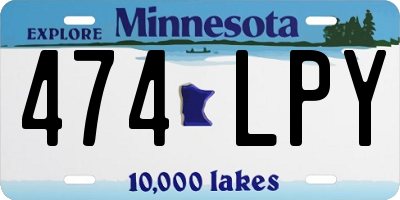 MN license plate 474LPY