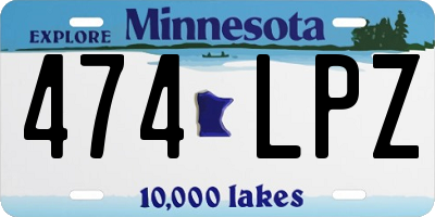MN license plate 474LPZ