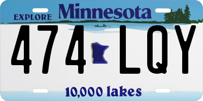 MN license plate 474LQY