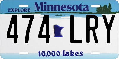 MN license plate 474LRY