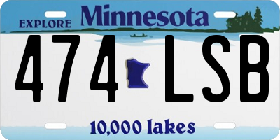 MN license plate 474LSB