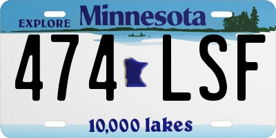 MN license plate 474LSF