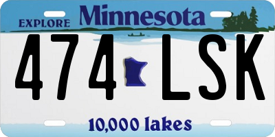 MN license plate 474LSK