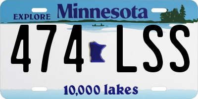 MN license plate 474LSS