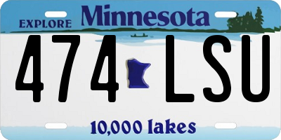 MN license plate 474LSU