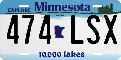MN license plate 474LSX