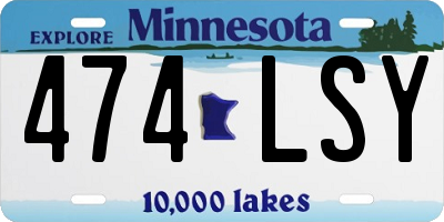 MN license plate 474LSY