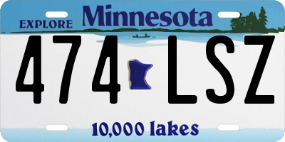 MN license plate 474LSZ
