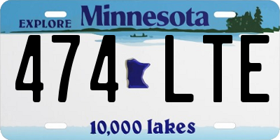 MN license plate 474LTE