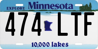 MN license plate 474LTF