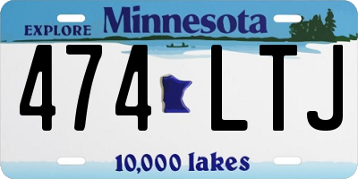 MN license plate 474LTJ