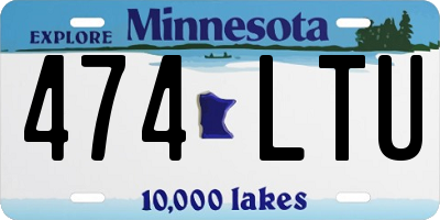 MN license plate 474LTU