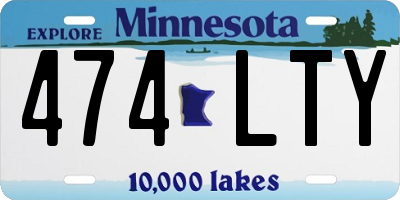 MN license plate 474LTY