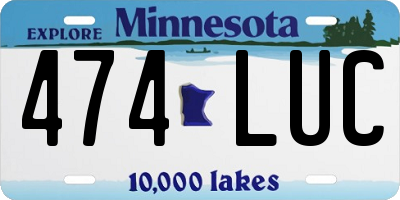 MN license plate 474LUC