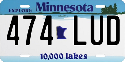 MN license plate 474LUD