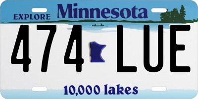 MN license plate 474LUE
