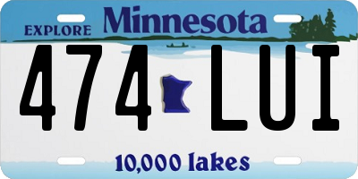 MN license plate 474LUI