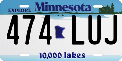MN license plate 474LUJ