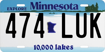 MN license plate 474LUK