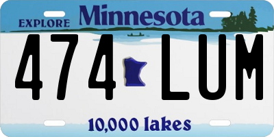 MN license plate 474LUM