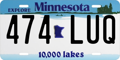 MN license plate 474LUQ