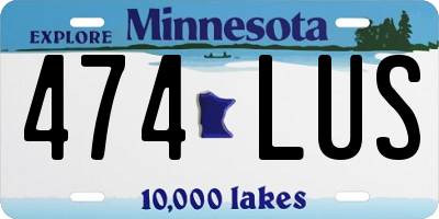 MN license plate 474LUS