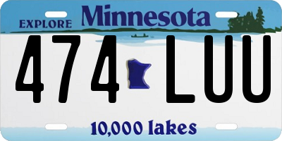MN license plate 474LUU