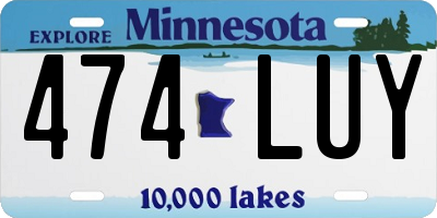 MN license plate 474LUY