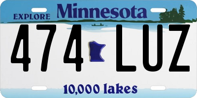 MN license plate 474LUZ