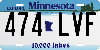 MN license plate 474LVF